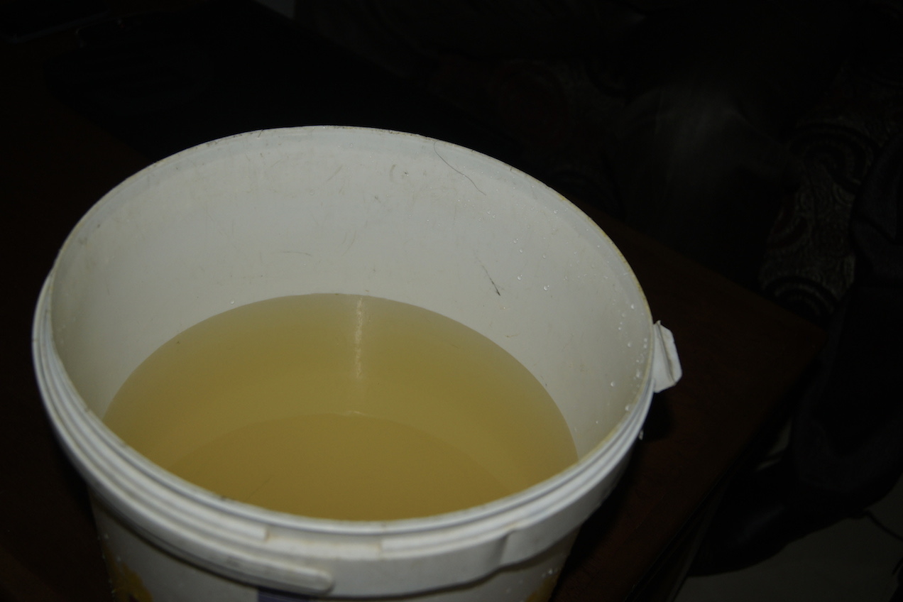 Another view of the oil-soaked 'potable' water in Ibeno