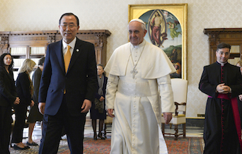 Le pape François et Ban Ki Moon au Vatican