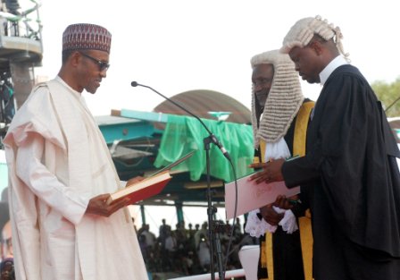 President Muhammadu Buhari during the oath-taking ceremony