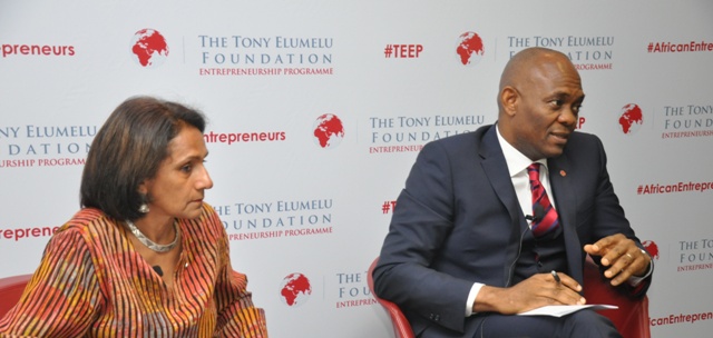 Mr. Tony O. Elumelu, and Parminder Vir, CEO, Tony Elumelu Foundation during the press conference