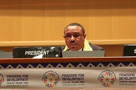 President of the third International Conference on Financing for Development, Prime Minister of Ethiopia, Hailemariam Desalegn