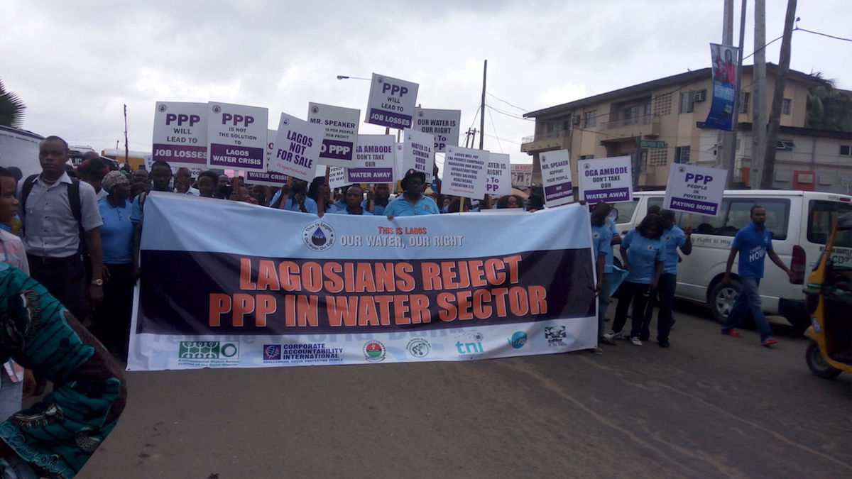 Lagos residents protesting against Public Private Partnership scheme in the water sector (PHOTO:ClimateReporters/Ugonma Cokey)