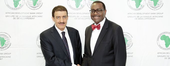 AfDB President Akinwumi Adesina and President of the Islamic Development Bank, Bandar Hajjar at the signing