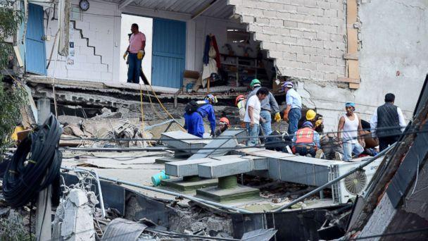 One of the damaged buildings in Mexico city