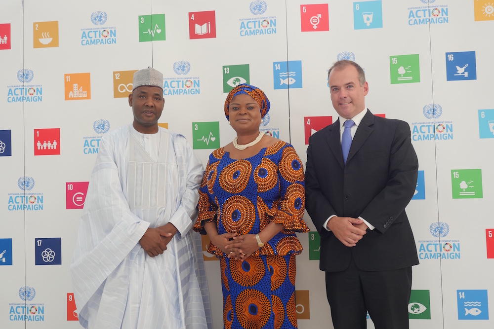 Ms Adejoke Orelope-Adefulire, Nigeria's Presidential Aide on SDGs (Middle)