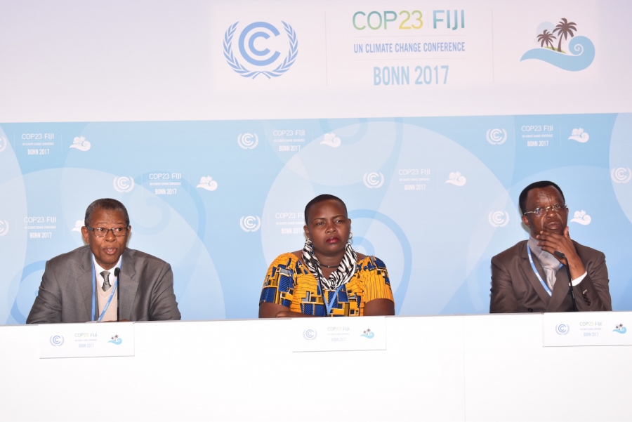  “We are tired” - African Groups express frustration over climate negotiations From R - L: Hon Roger Dang and Hon Amogine (M) (PHOTO: ClimateReporters/Atayi Babs)