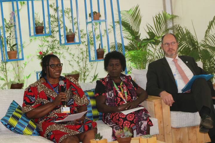 Priscilla Achakpa and Helen Hakena at the event