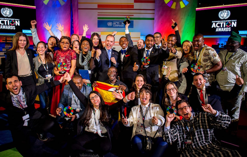 Winners of the first United Nations Sustainable Development Goals Action Awards (PHOTO: UN SDGs)