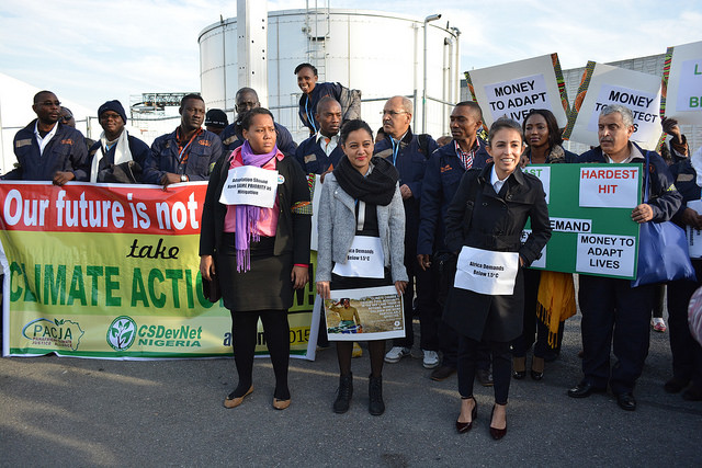 Civil society activists at the Paris climate summit (PHOTO: ClimateReporters/Atayi Babs)