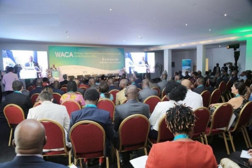 Vue des participants au dialogue régional avec le secteur privé sur la lutte contre l’érosion se tient à  dans le cadre du programme WACA