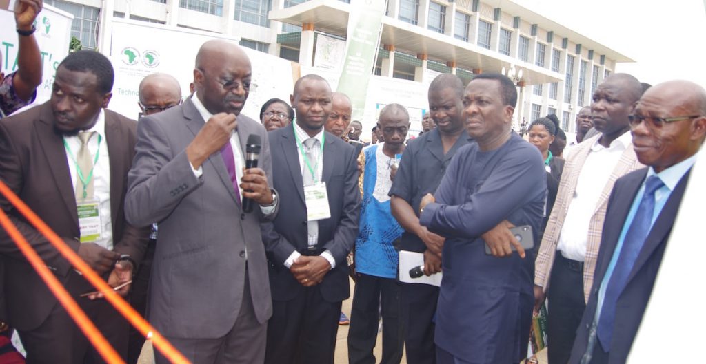 Togolese Agric Minister with Dr Mpoko Bokanga Head TAAT Clearinghouse at the forum (PHOTO: TAAT)