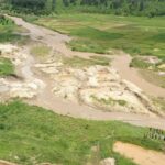 Vue partielle de la mine d’or de Rugeregere, dans le marais de la rivière Nyamagana, commune Rugombo, province Cibitoke