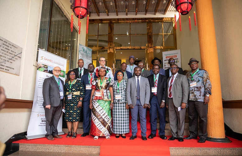 Partners from IITA-BASICS II/TAAT, AfricaRice, BMGF and AGRA with the Hon. Minister, MAFS and his Deputy